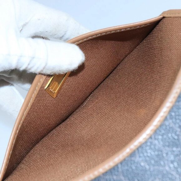 Christian Dior Honeycomb Canvas Shoulder Bag PVC Leather Black Auth 106108 - Picture 13 of 16